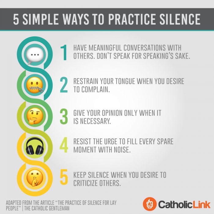 Infographic: 5 Simple Ways To Practice Silence | Catholic-Link