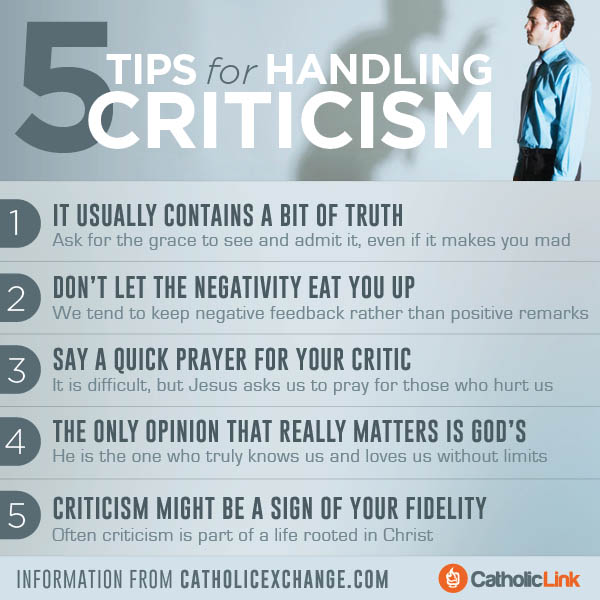 5 tips for Handling Criticism | Catholic-Link.org Infographic