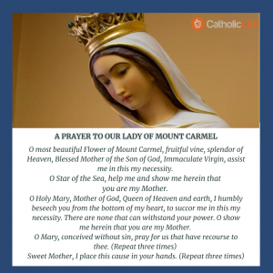 Prayer To Our Lady of Mount Carmel